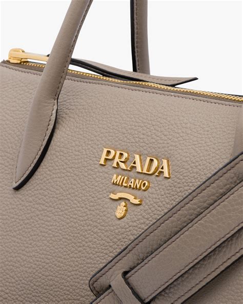 prada 1ba157|Clay Gray Leather Handbag .